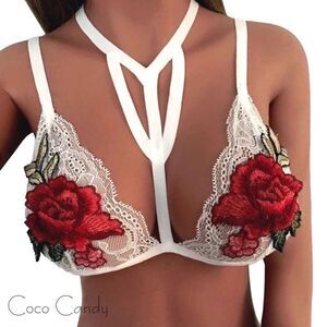 🆕Floral Elastic Cage Bralette Crop Top
